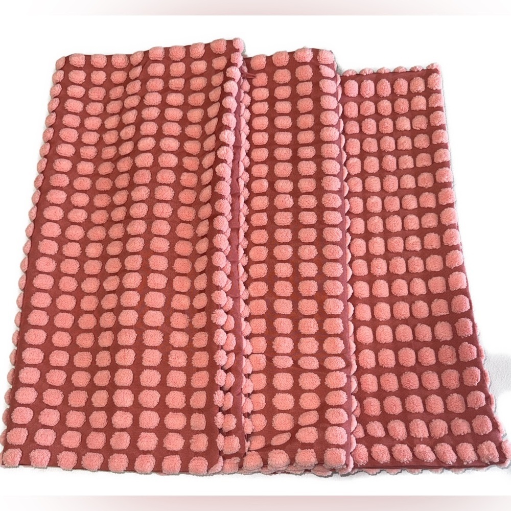 IKEA Textured Pom Pom Pillow Cover Dusty Pink 20x20 Decorative Cover set(3) - Picture 4 of 9